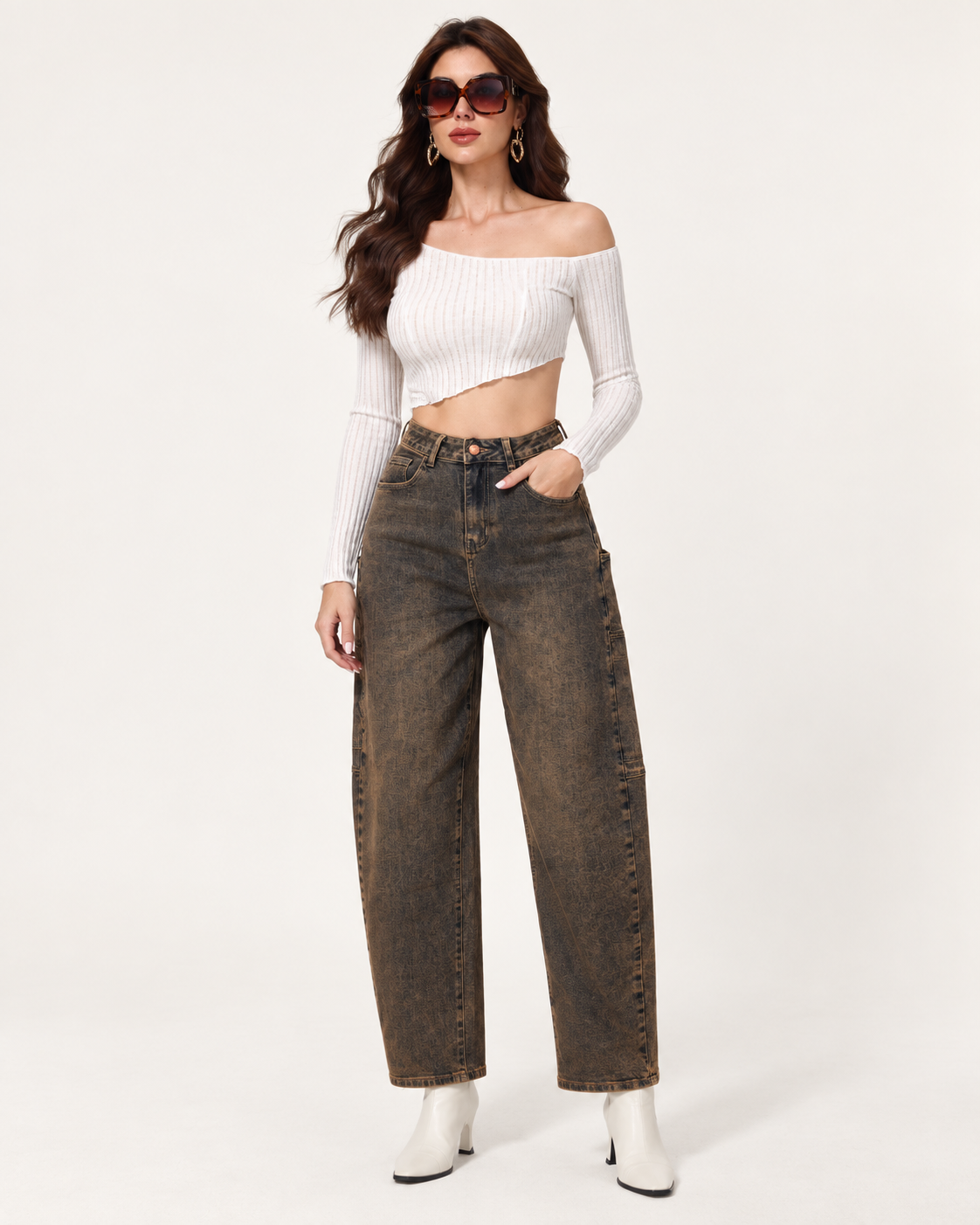 Jeans Barrel Cargo Brown