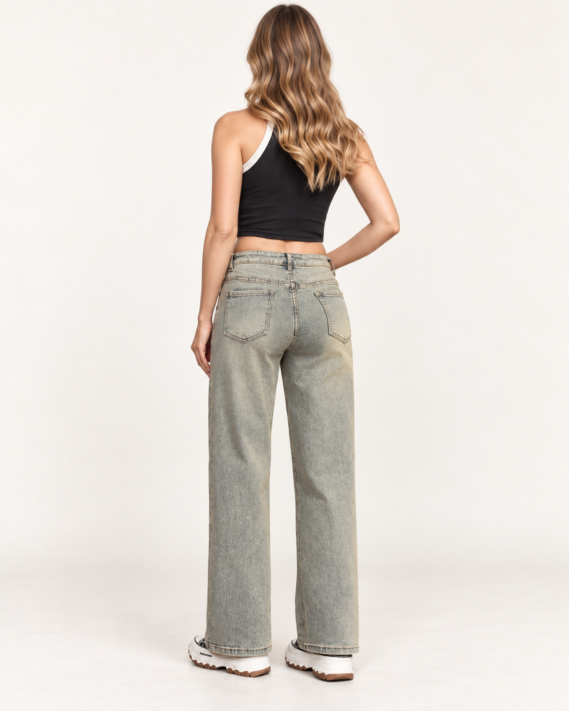 Jeans Wide Leg Sage