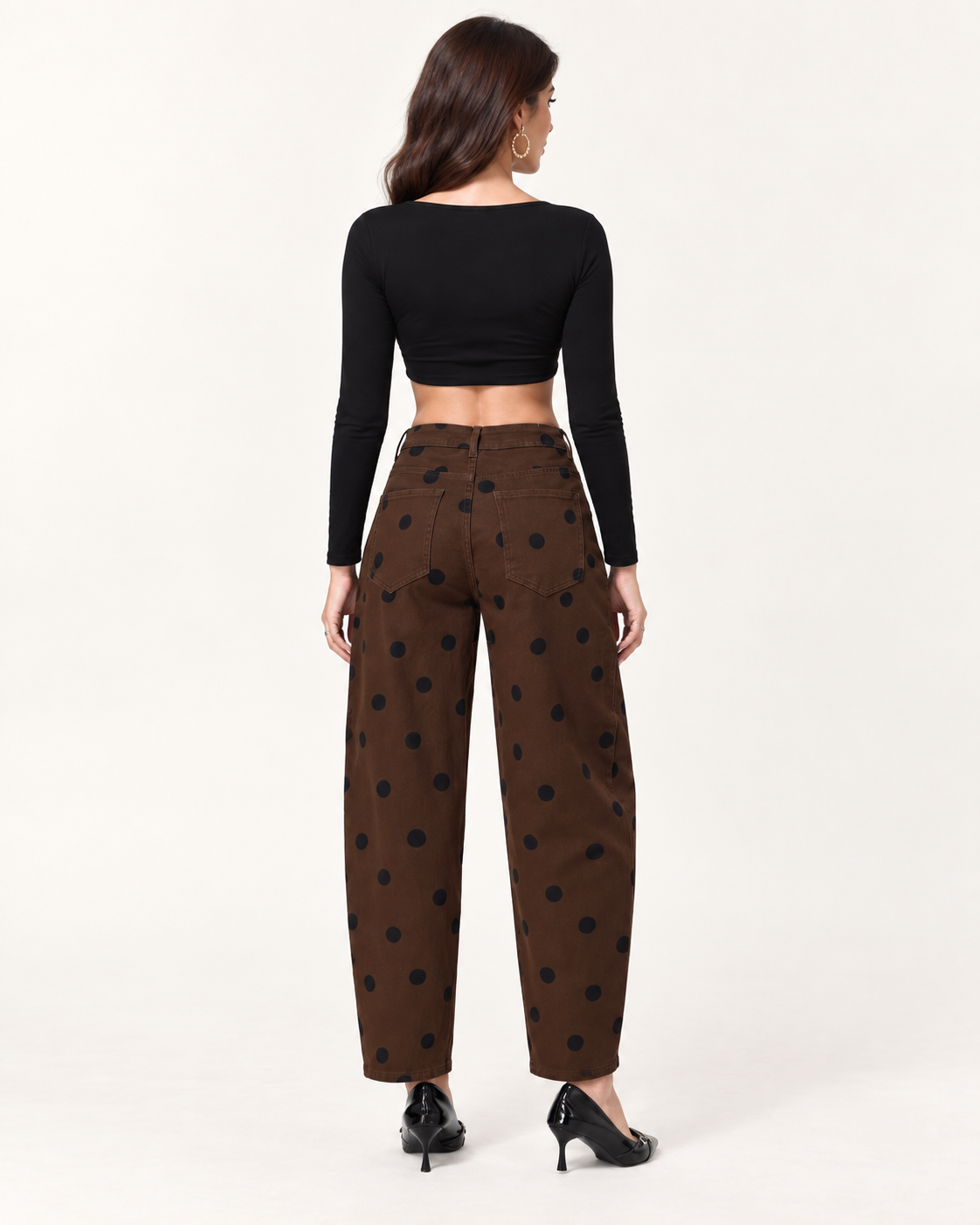 Jeans Barrel Pois Maxi