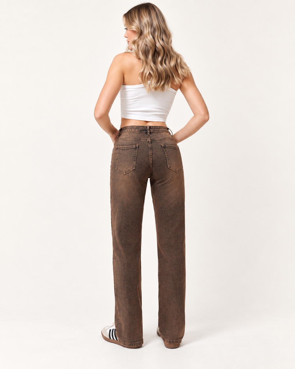 Jeans Straight Vintage Marrone