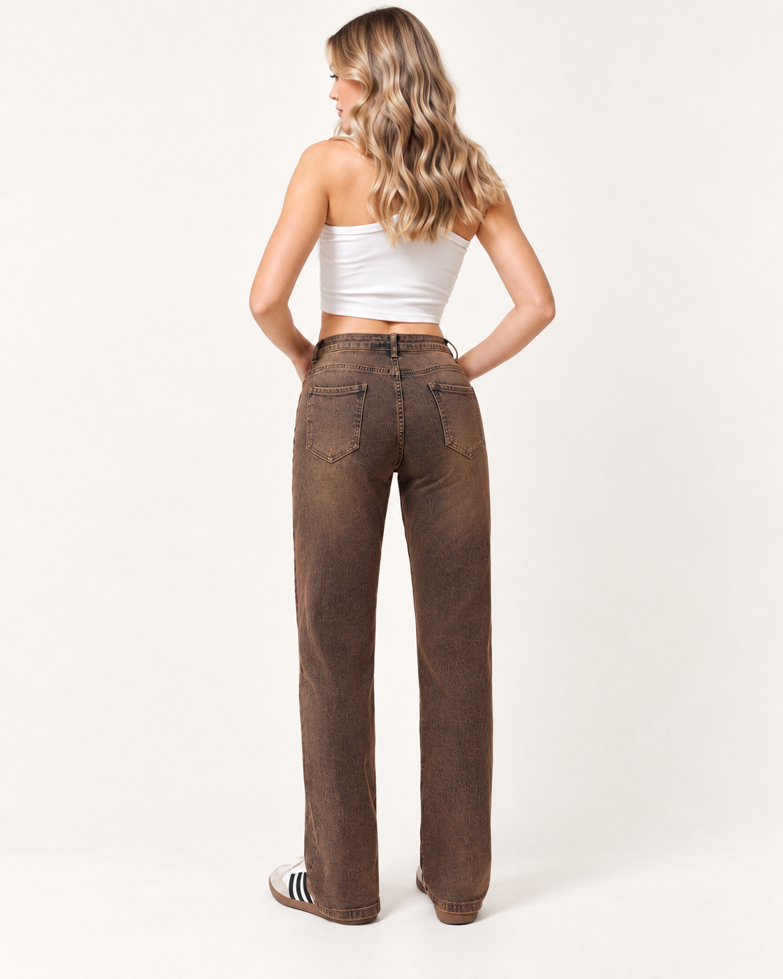 Jeans Straight Vintage Marrone