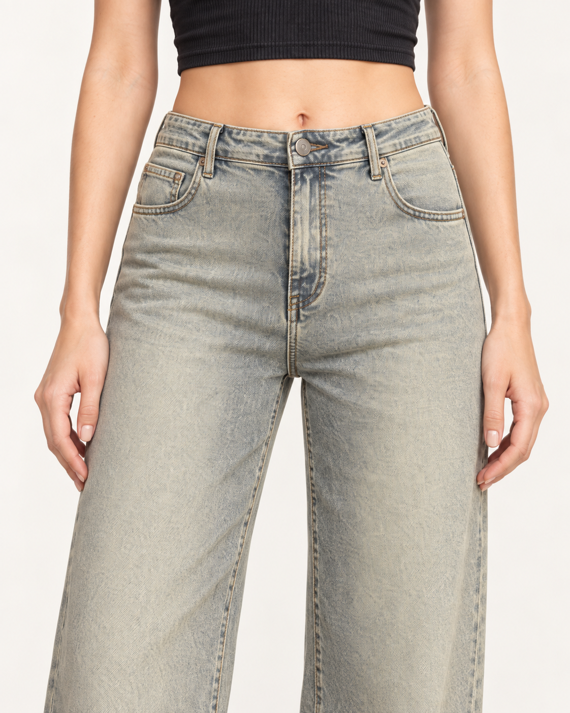 Jeans Wide Leg Sage