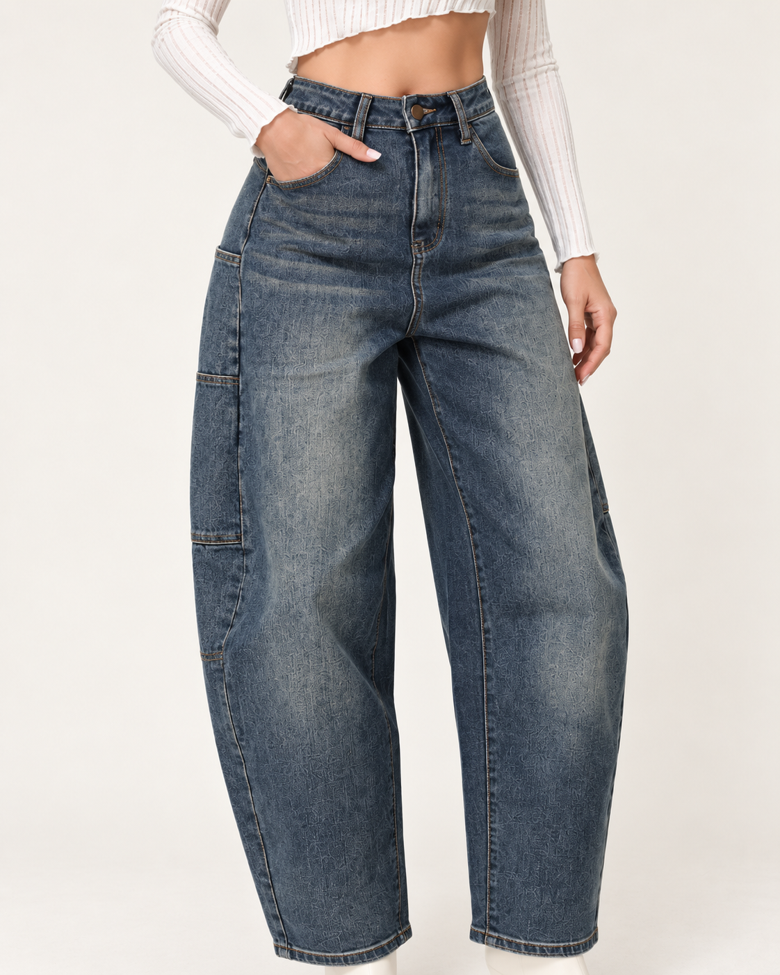 Jeans Barrel Cargo Blue