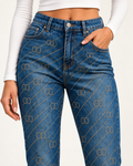 Jeans Strass Chain Blu