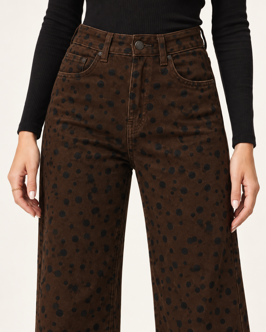 Jeans Wide Leg Pois Mini