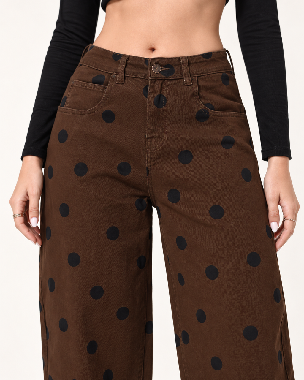 Jeans Barrel Pois Maxi