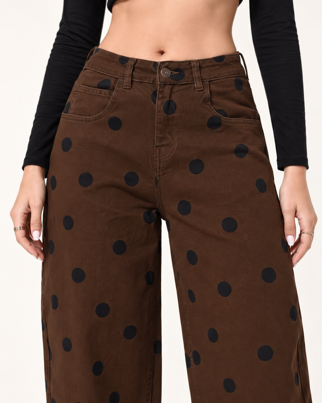 Jeans Barrel Pois Maxi