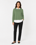 Maglia Layered con Colletto Camicia
