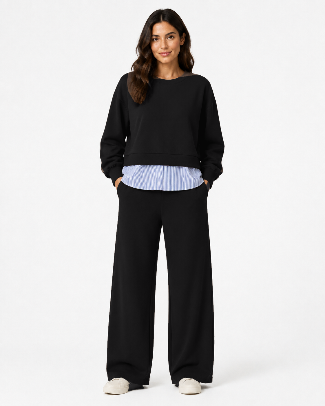 Completo Layered Felpa e Palazzo