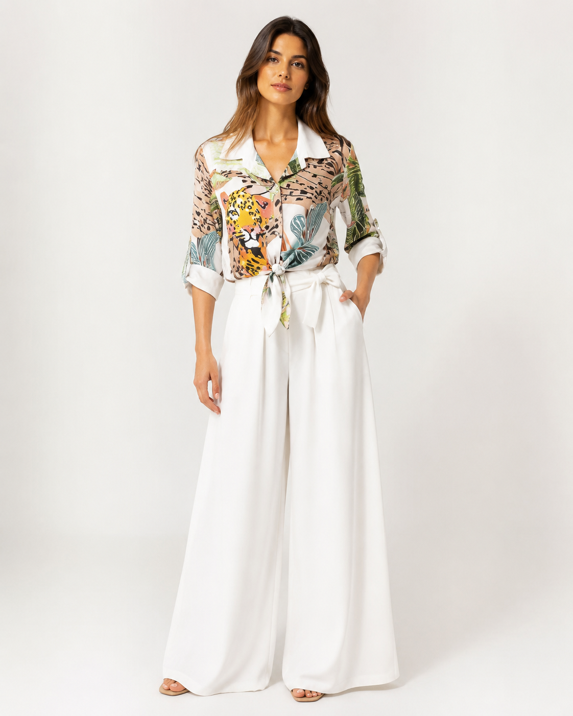 Completo Safari Blusa e Palazzo