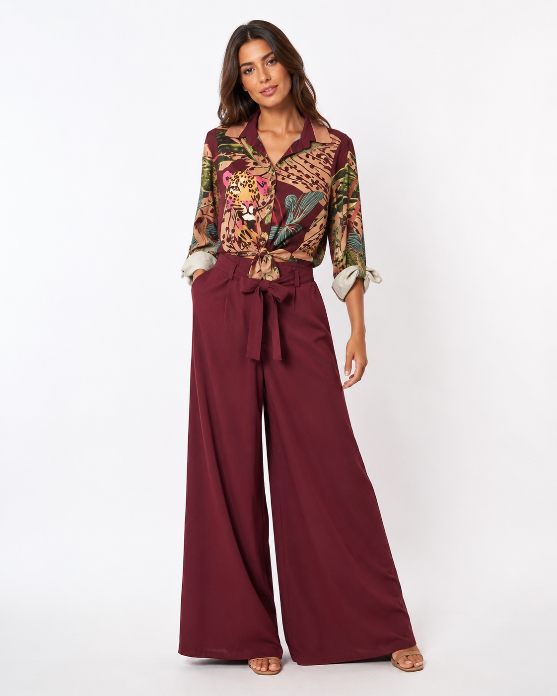 Completo Safari Blusa e Palazzo