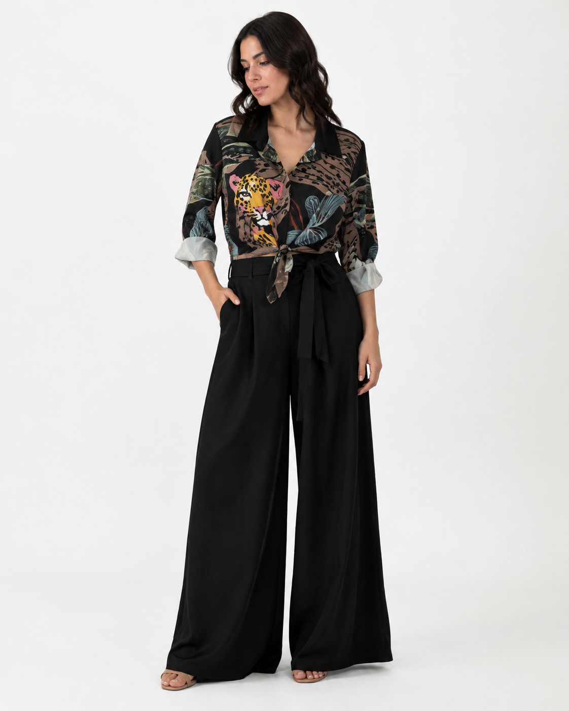 Completo Safari Blusa e Palazzo