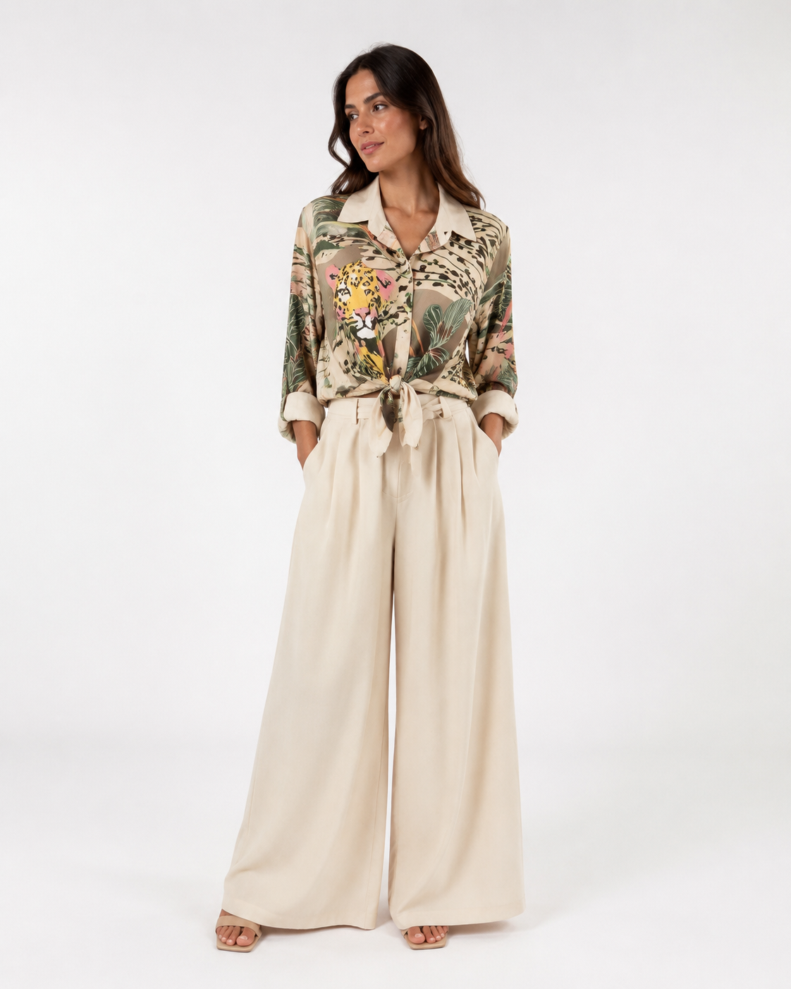 Completo Safari Blusa e Palazzo
