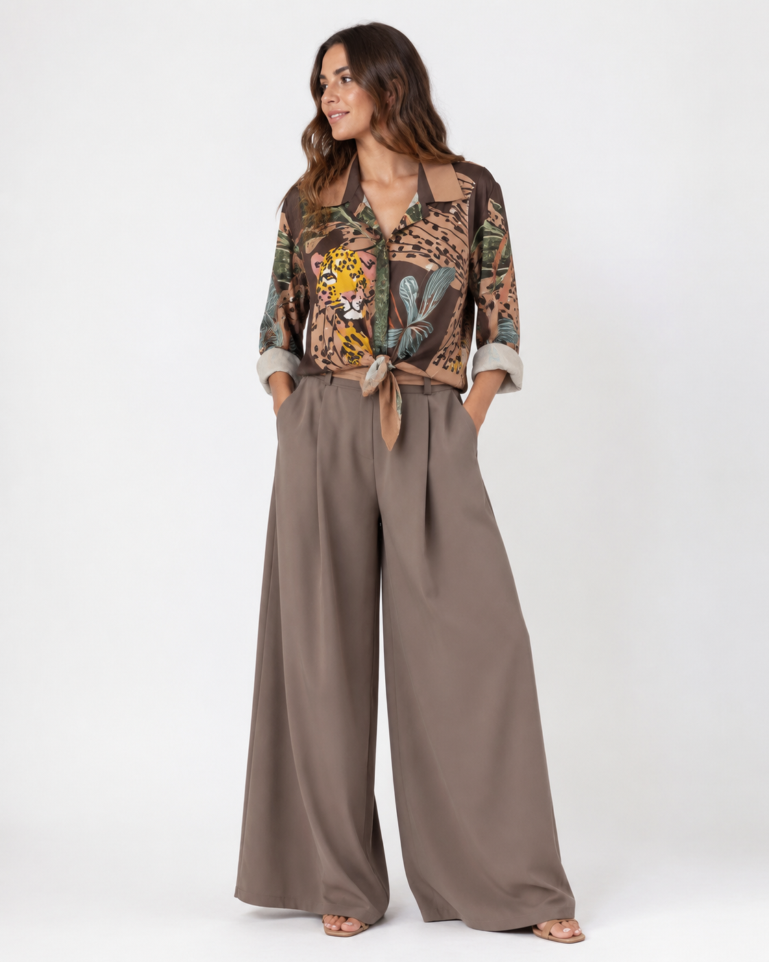 Completo Safari Blusa e Palazzo