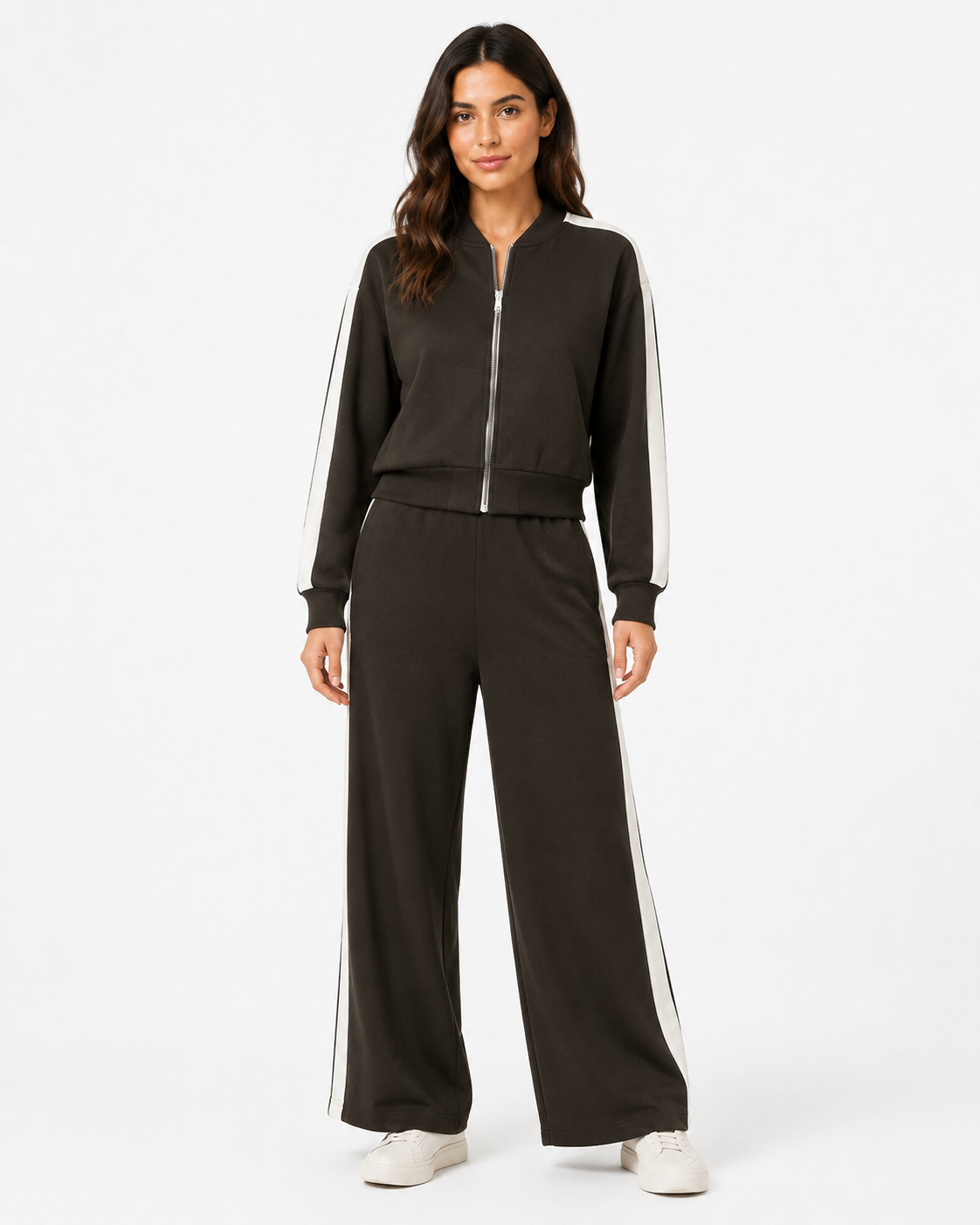 Completo Sporty Stripe Bomber e Palazzo