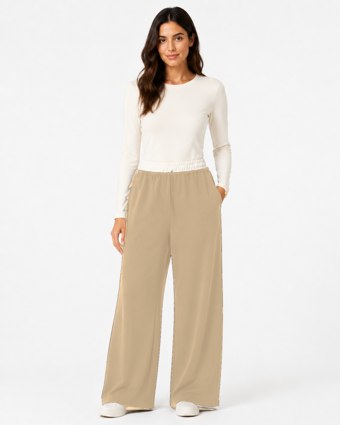 Pantalone Palazzo Waist Contrast