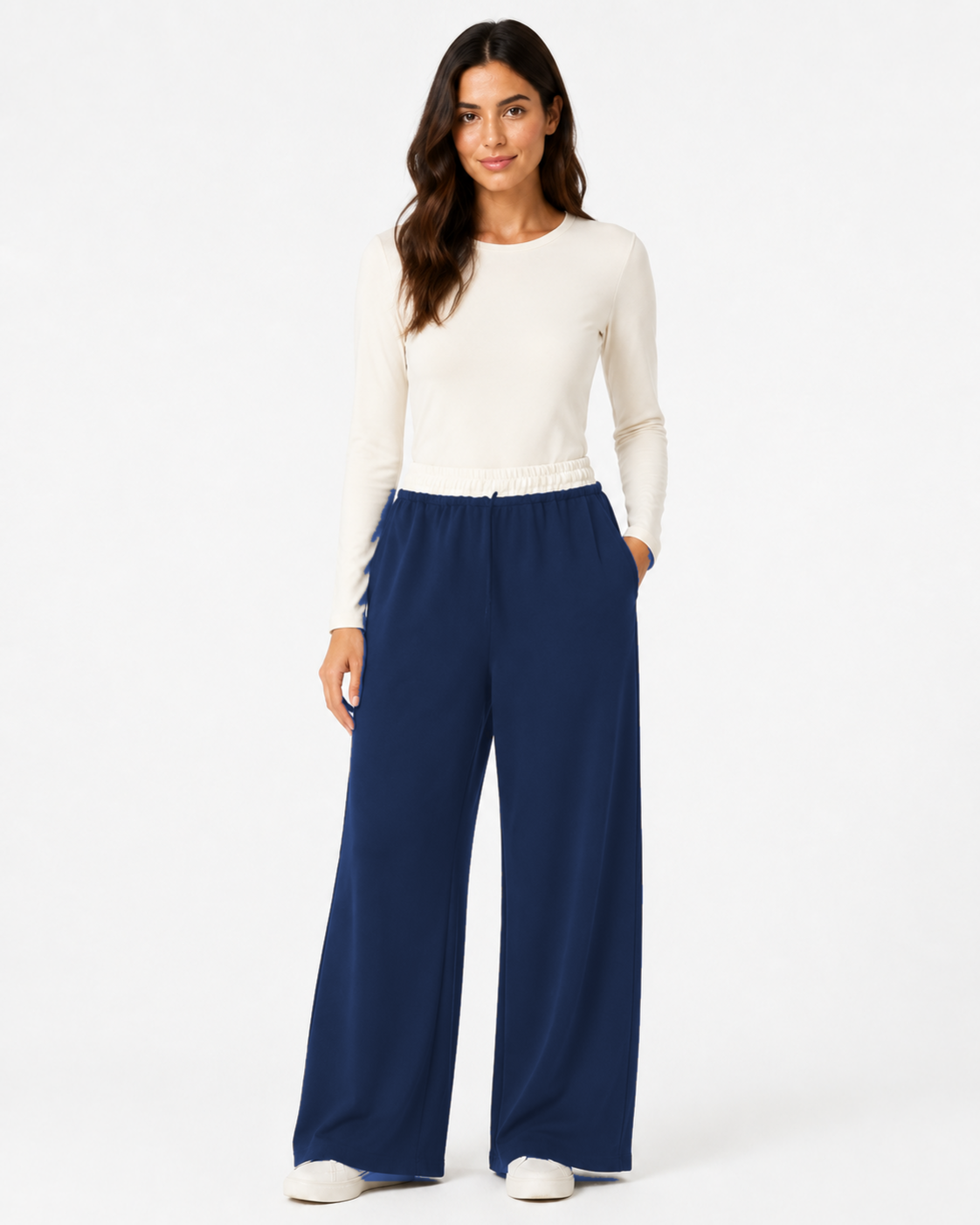 Pantalone Palazzo Waist Contrast