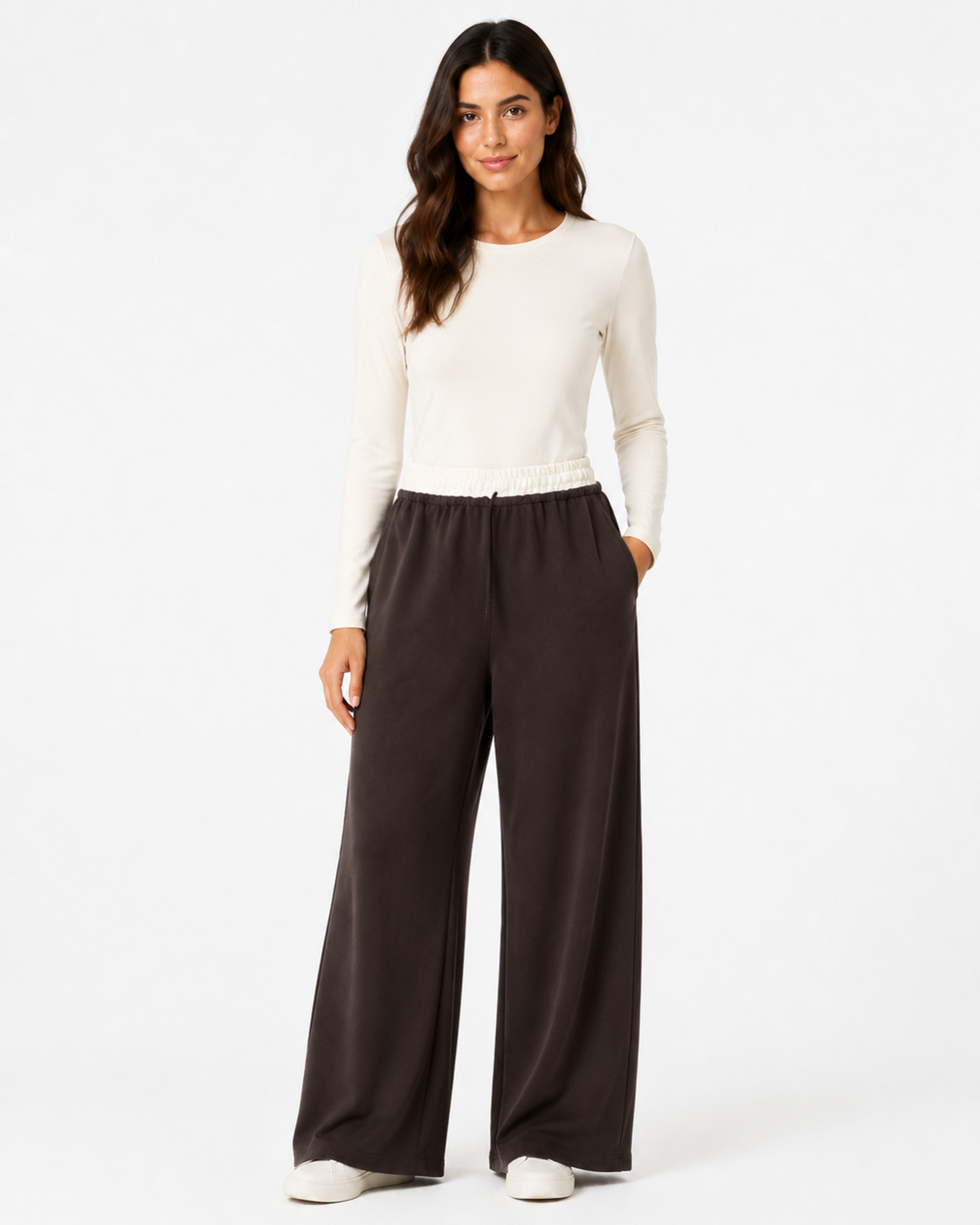 Pantalone Palazzo Waist Contrast