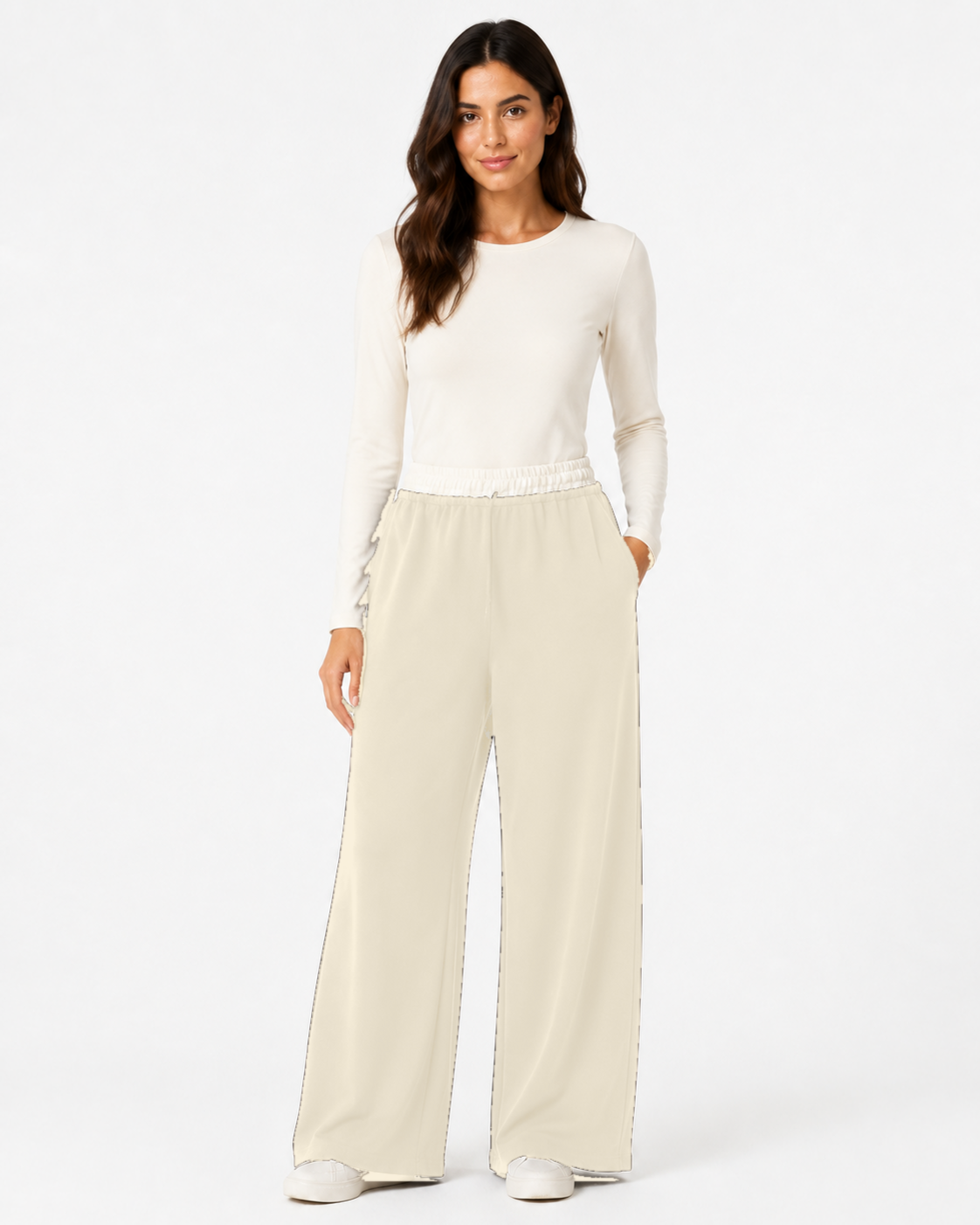 Pantalone Palazzo Waist Contrast