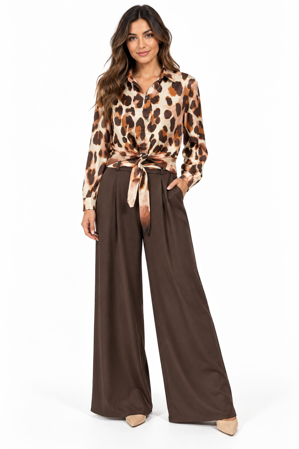 Completo camicia fantasia e pantalone