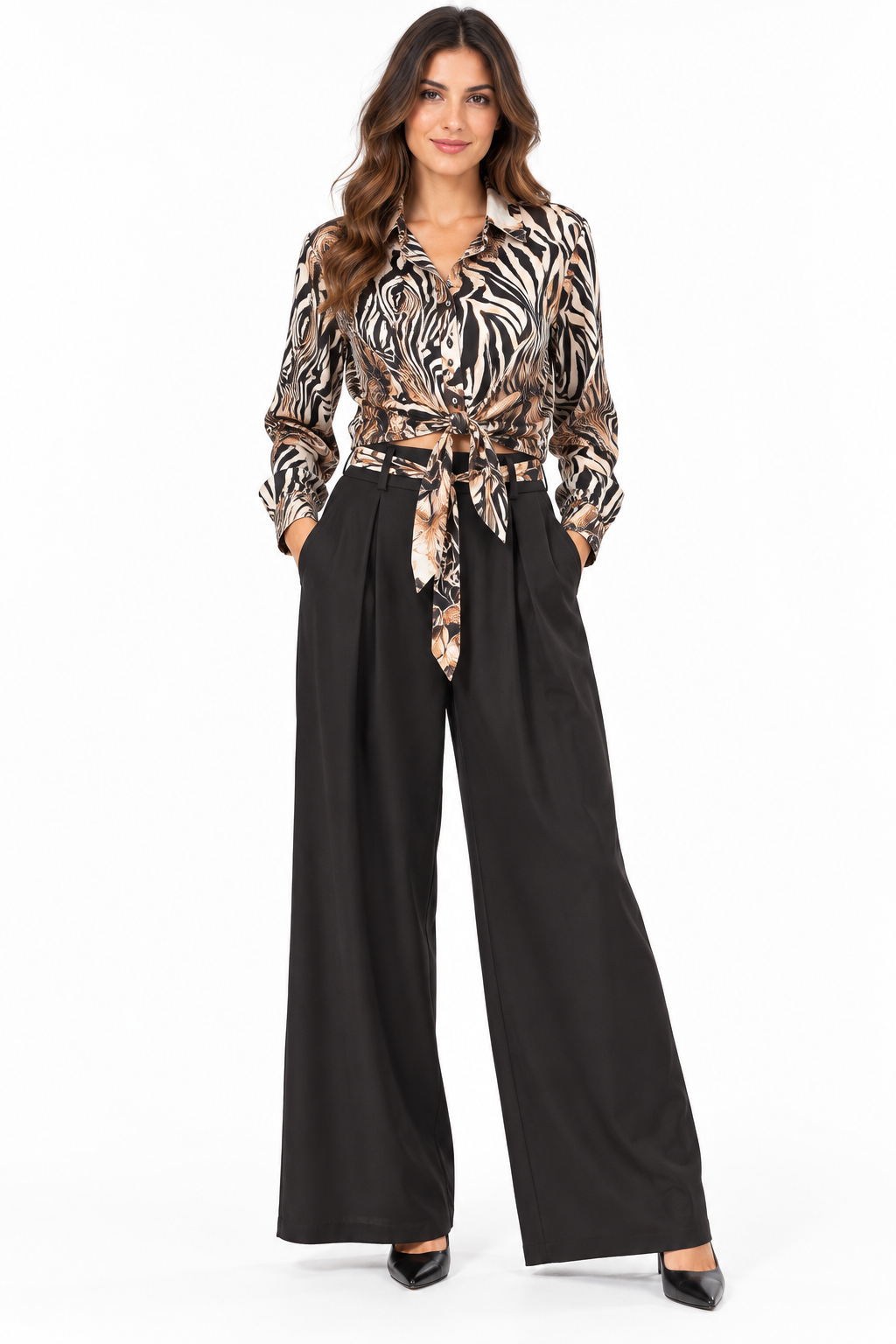 Completo camicia fantasia e pantalone