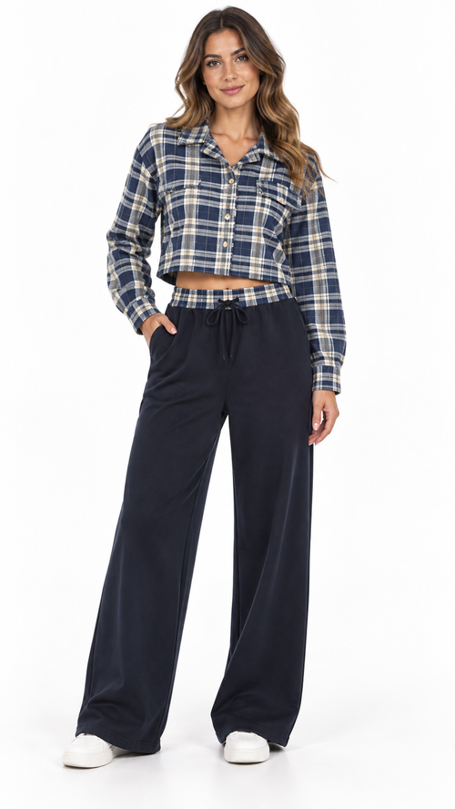 Completo con camicia a quadri