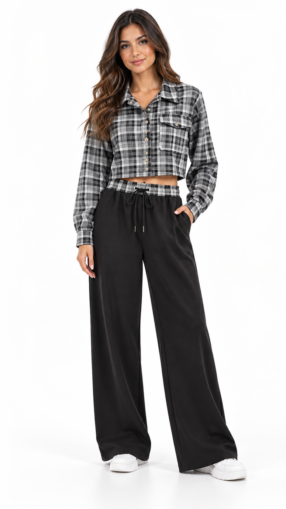 Completo con camicia a quadri