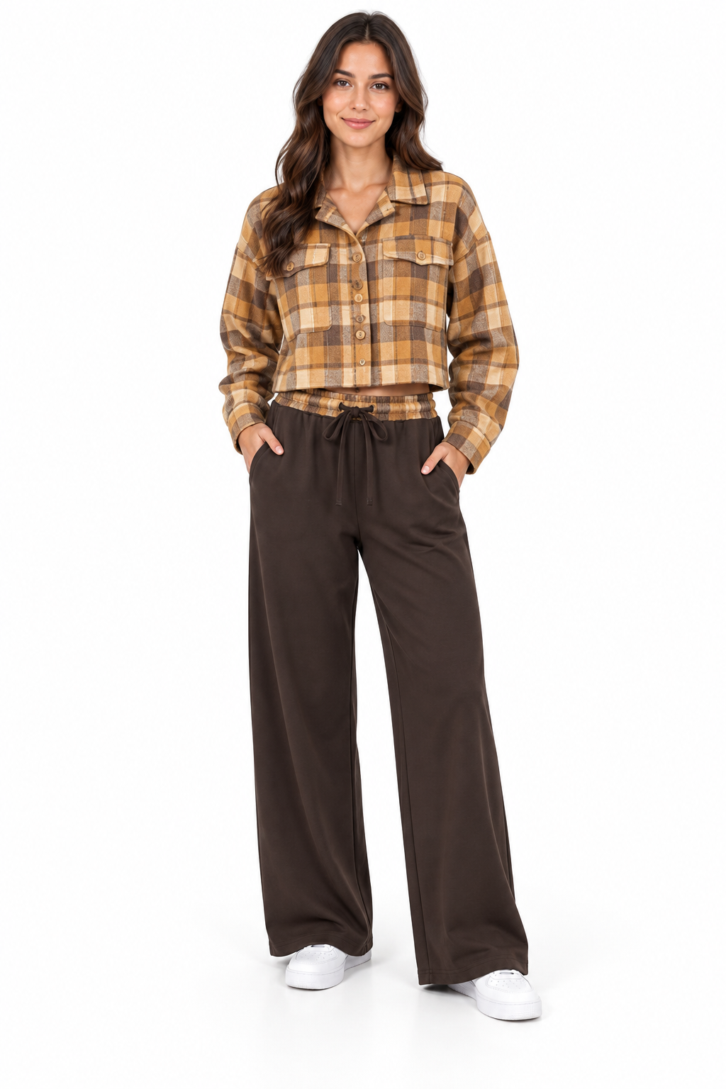 Completo con camicia a quadri