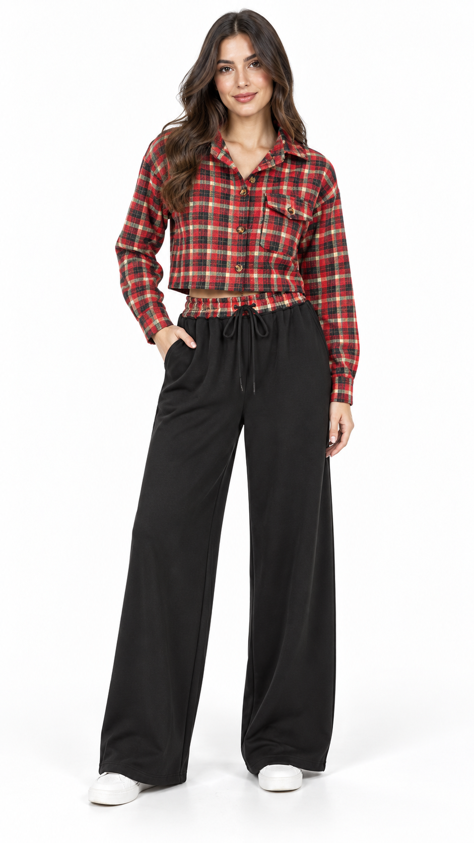 Completo con camicia a quadri