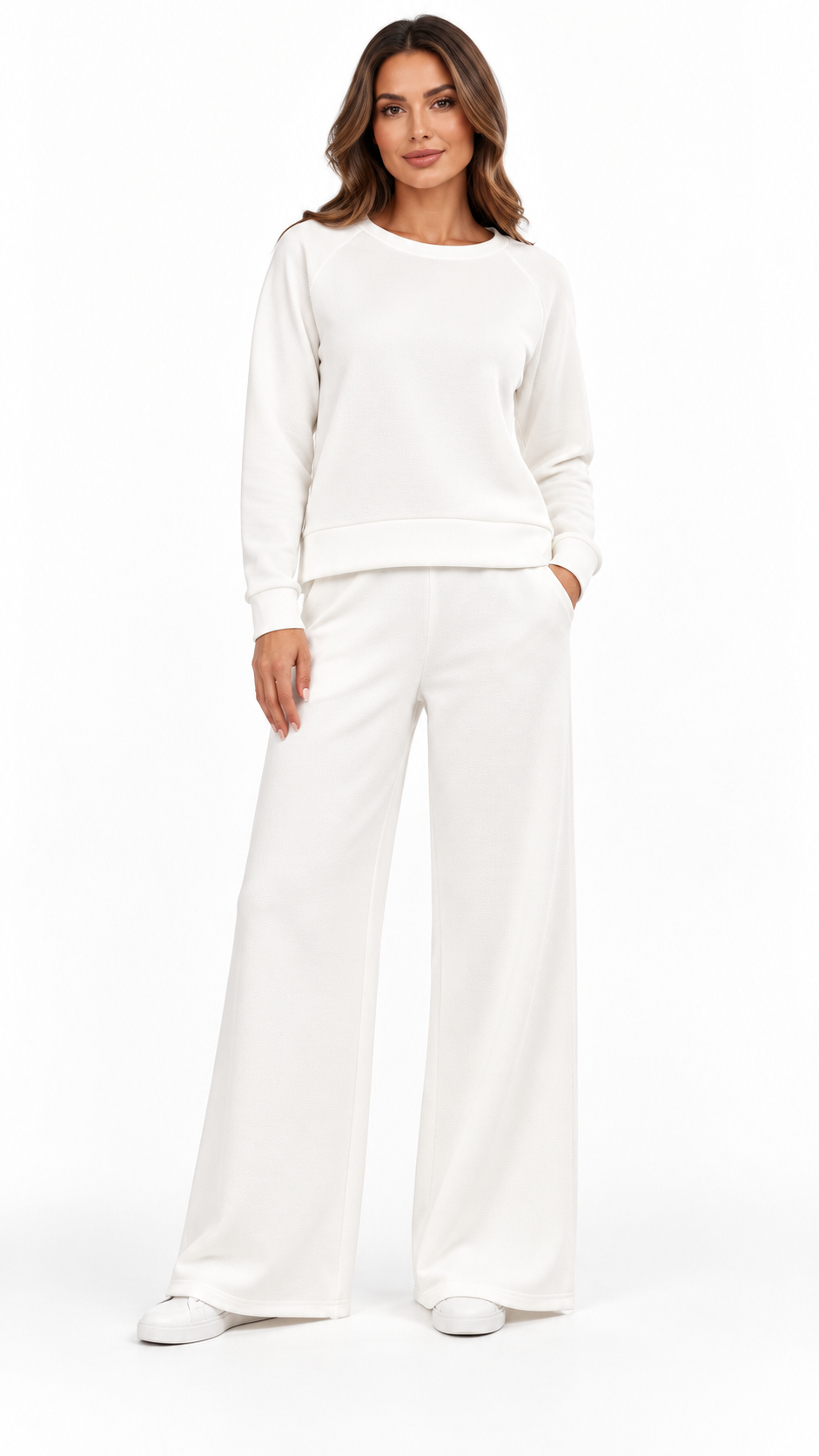 Completo girocollo con pantalone ampio