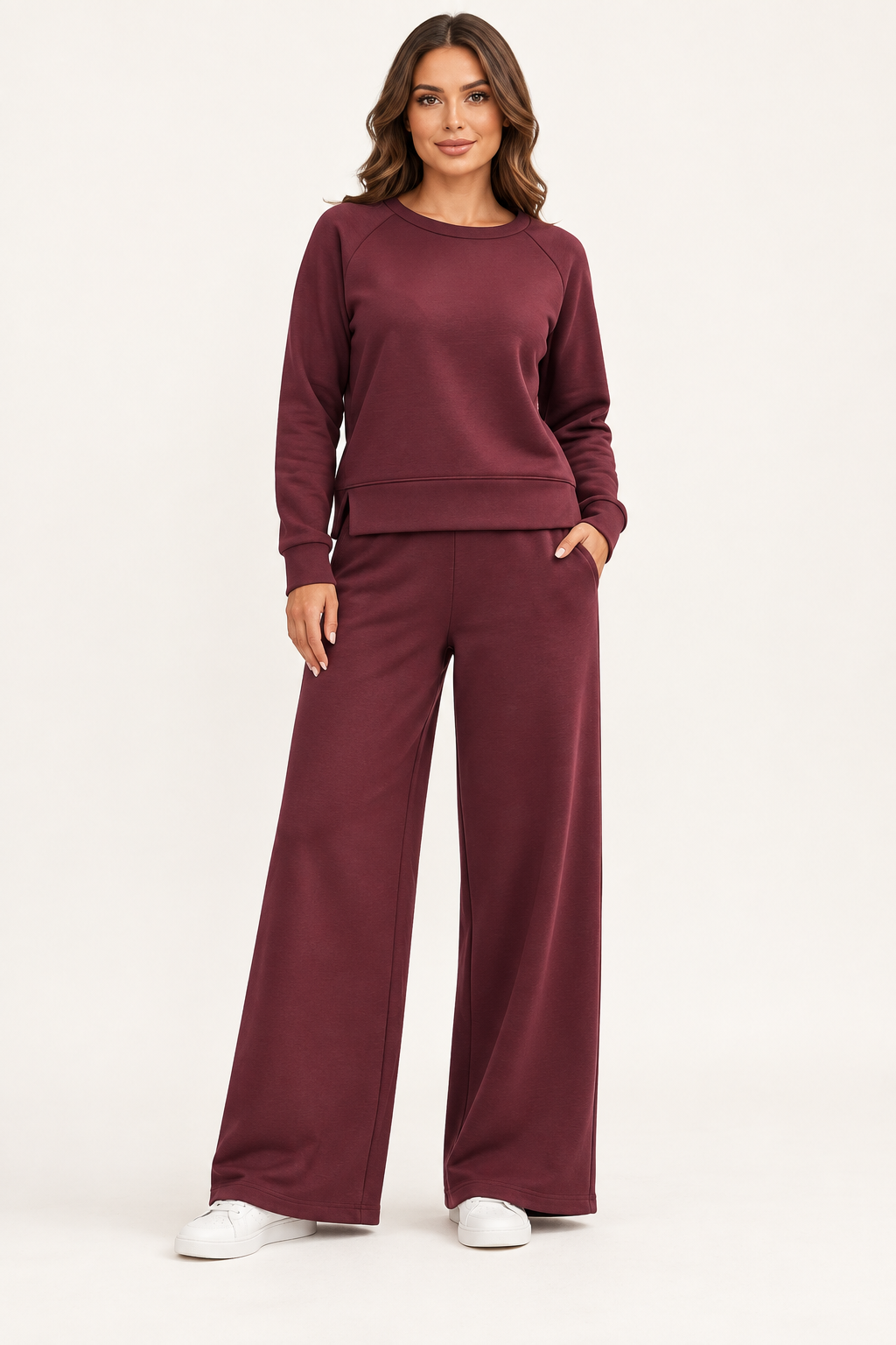 Completo girocollo con pantalone ampio