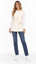 Gilet lungo con cintura