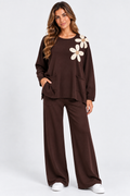 Completo donna fiori applicati