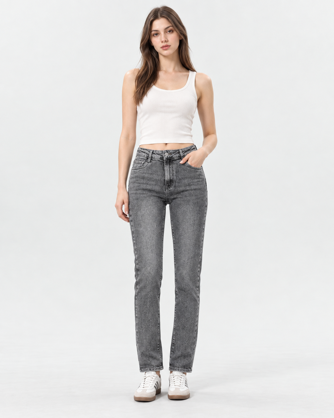 Jeans Cigarette Grigio