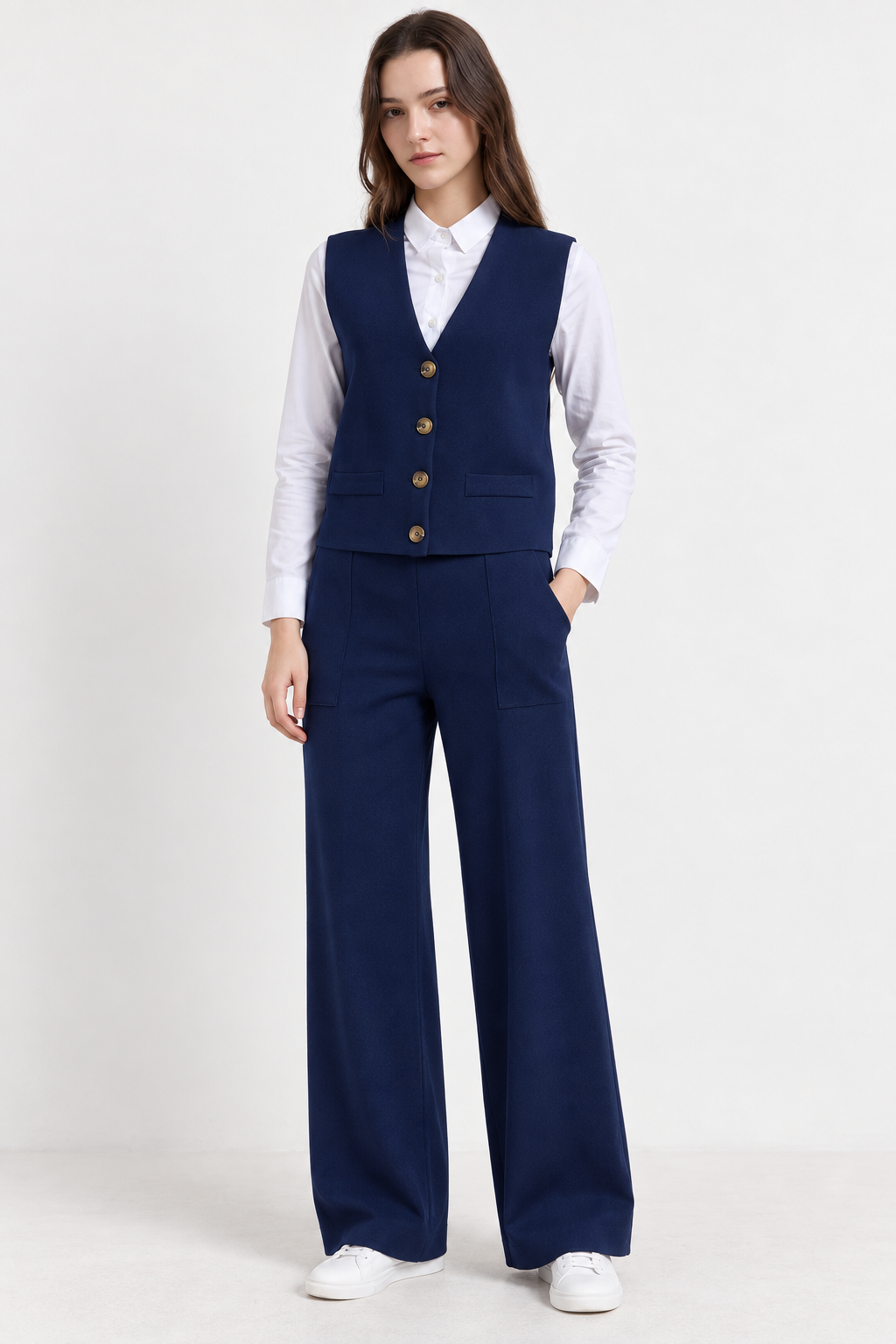 Completo gilet con bottoni e pantalone