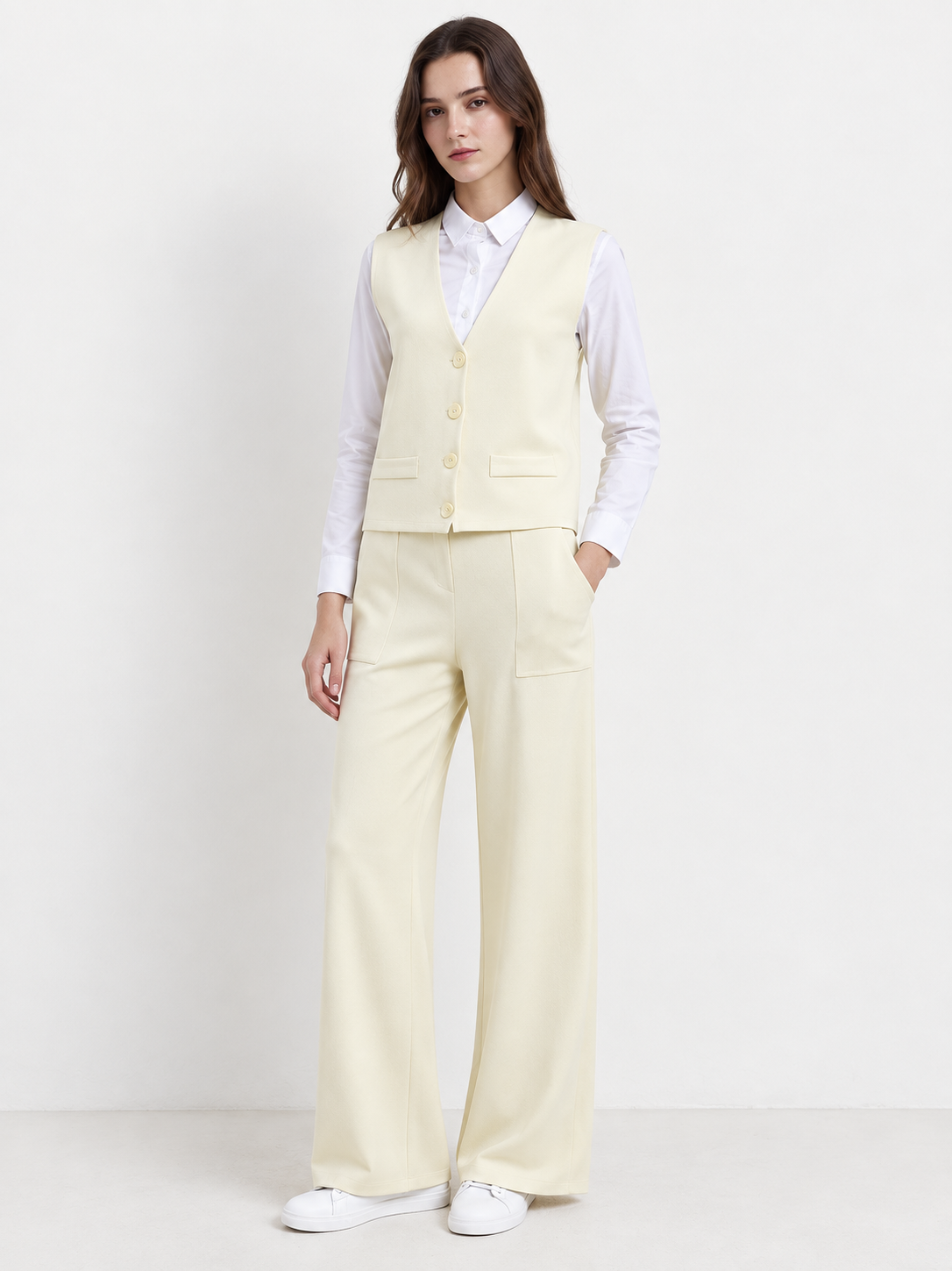 Completo gilet con bottoni e pantalone