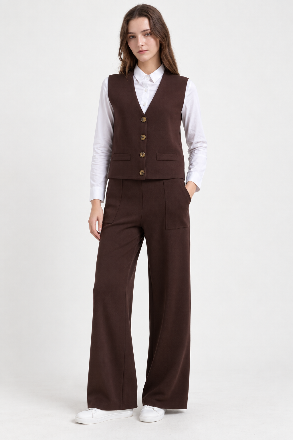 Completo gilet con bottoni e pantalone