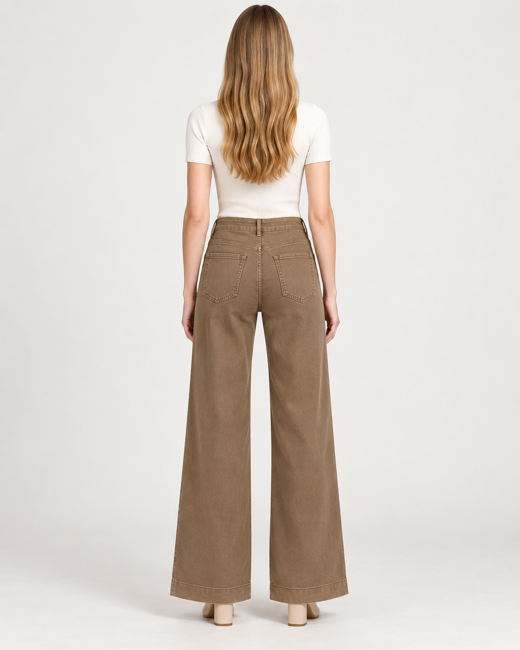 Jeans Wide Leg Tortora