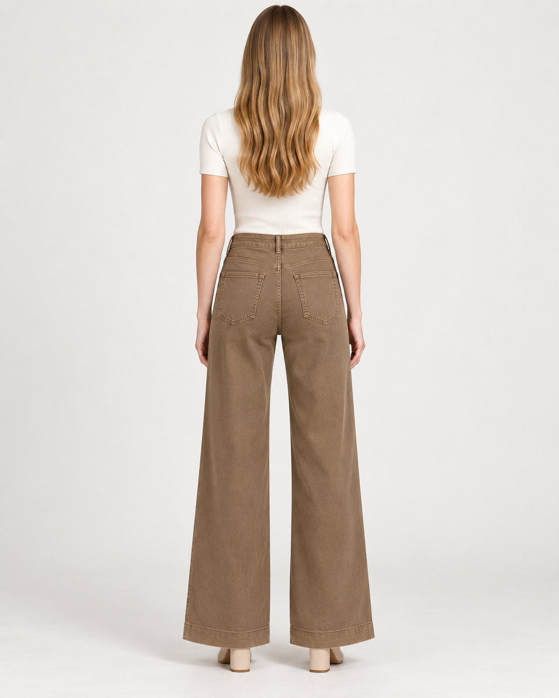Jeans Wide Leg Tortora