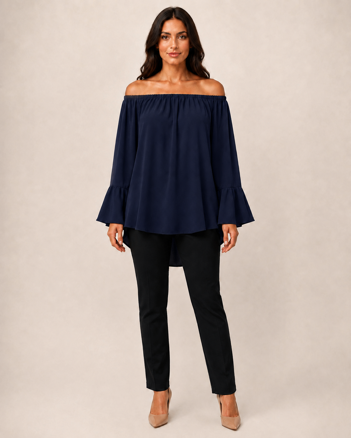 Blusa Bardot con Maniche a Campana