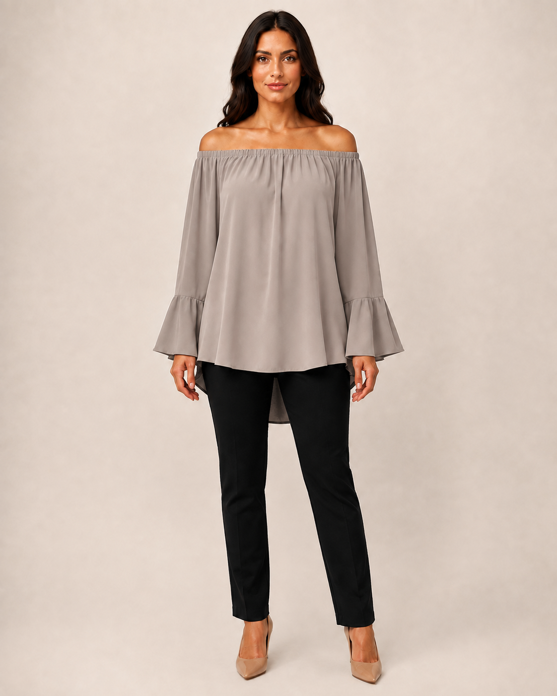 Blusa Bardot con Maniche a Campana