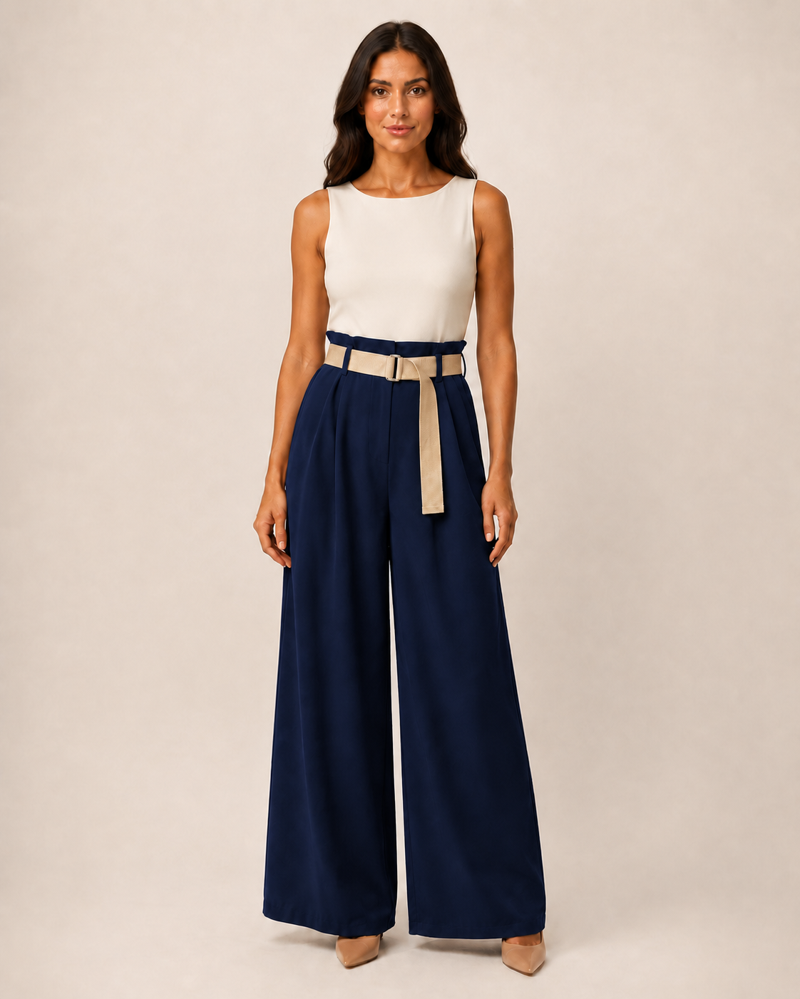 Pantalone Palazzo con Cintura