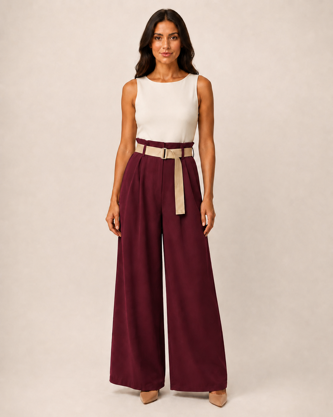 Pantalone Palazzo con Cintura