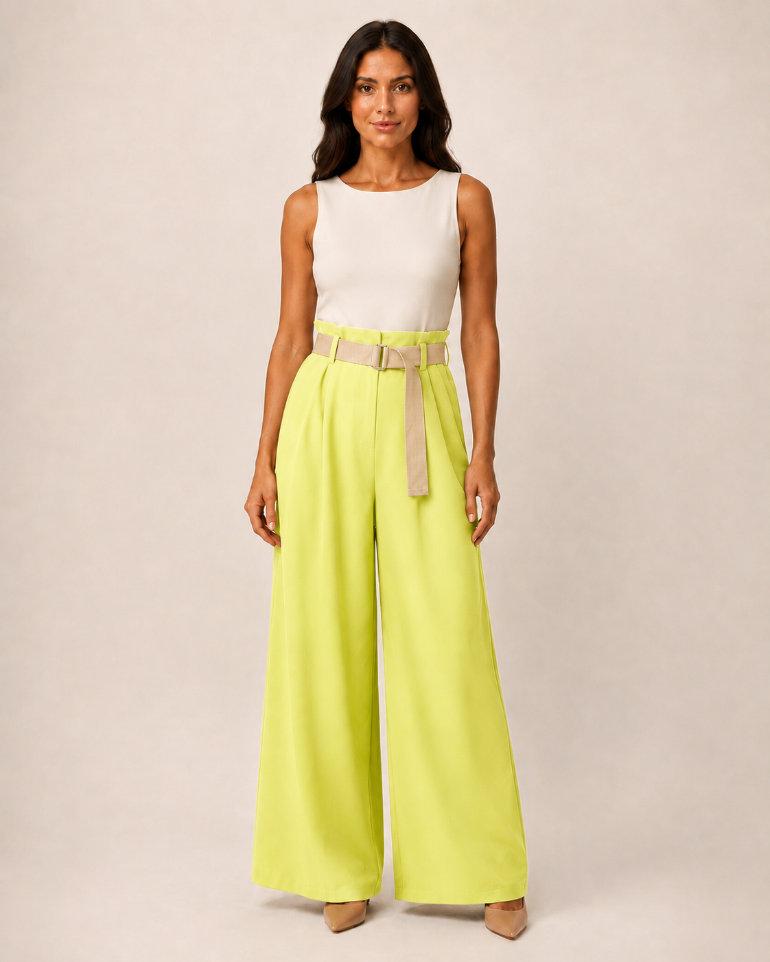 Pantalone Palazzo con Cintura
