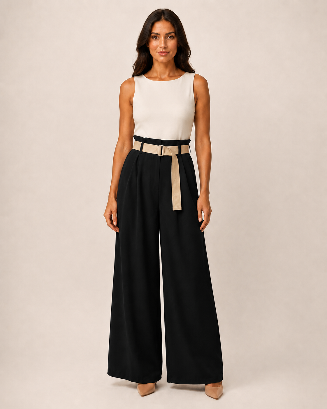 Pantalone Palazzo con Cintura