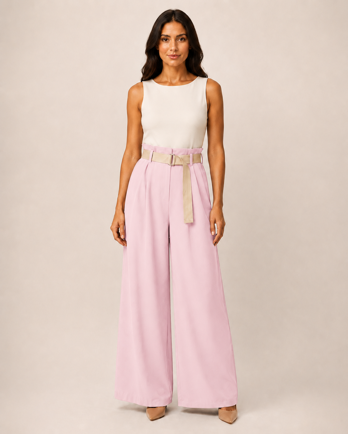 Pantalone Palazzo con Cintura