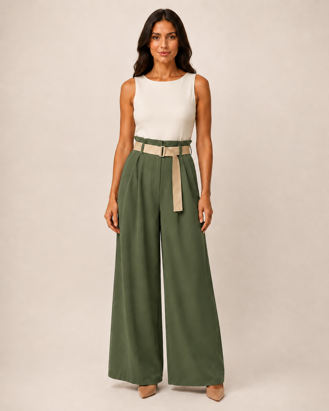 Pantalone Palazzo con Cintura