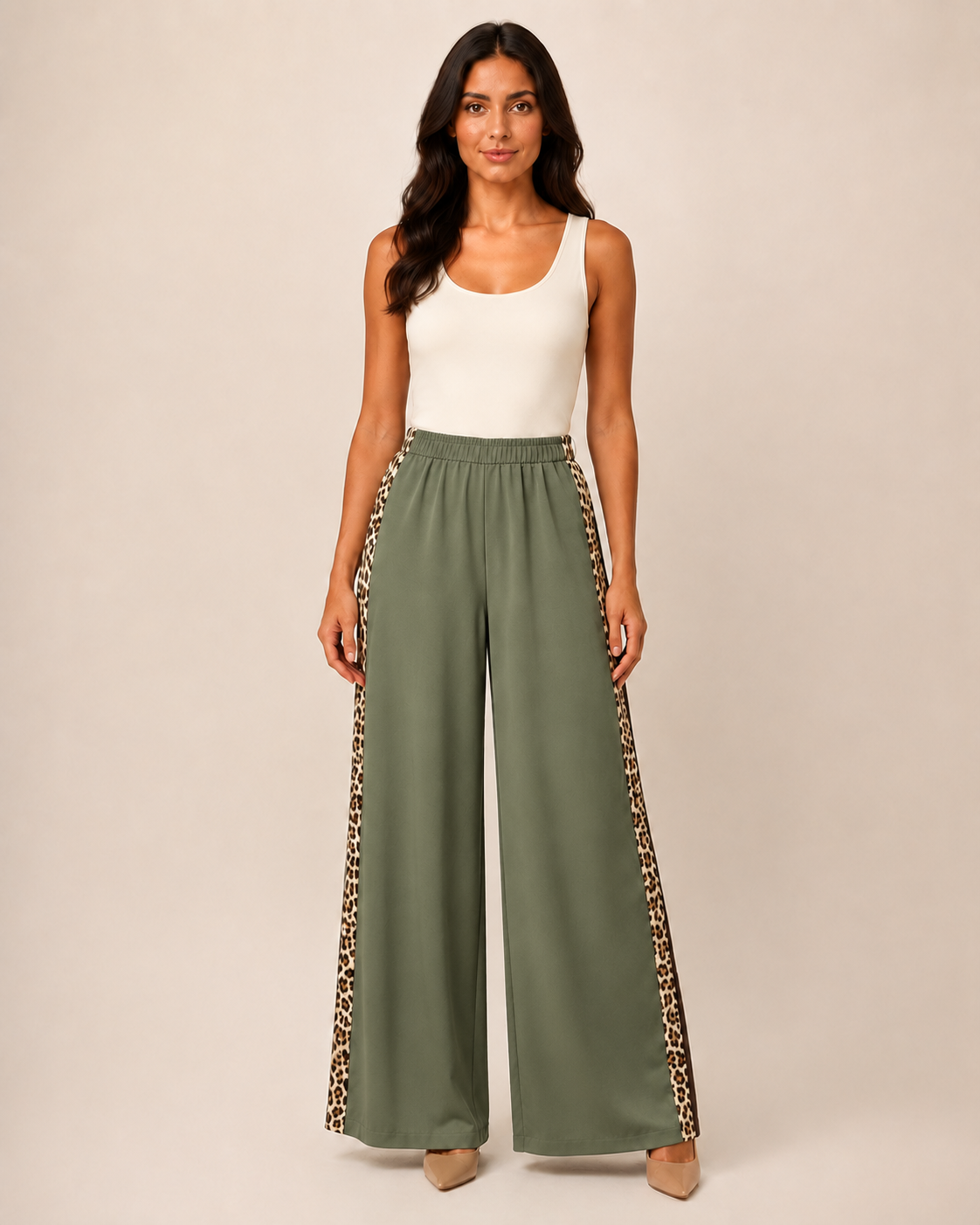Pantalone Palazzo Animal Stripe